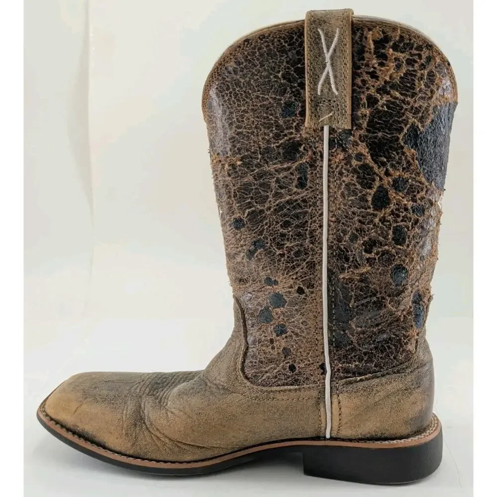 Twisted X Youth Top Hand Western Cowboy Boots YTH0001 Elephant Print Size 4M